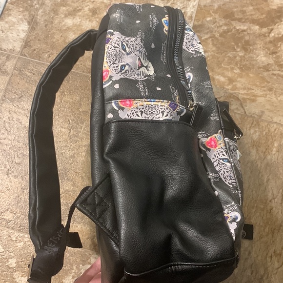 Betsey Johnson Jewel Crown Jaguar Studded Backpack - Picture 3 of 5